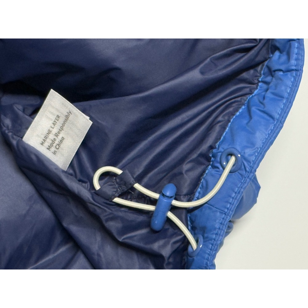 Marine Layer x Lost & Found Puffer Jacket Mens XL Rainbow Stripe Down Blue 14785 - Picture 4 of 5